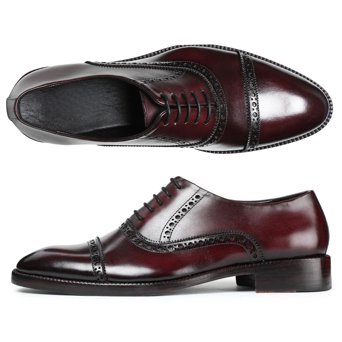 Cap toe Oxford shoes for men