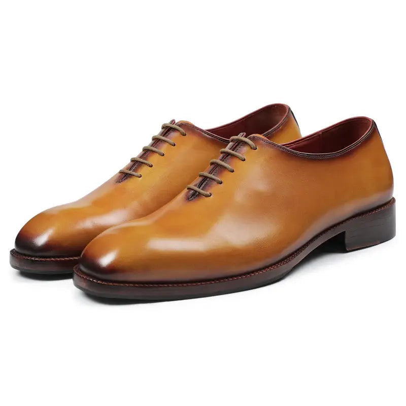 Golden wholecut oxford shoes