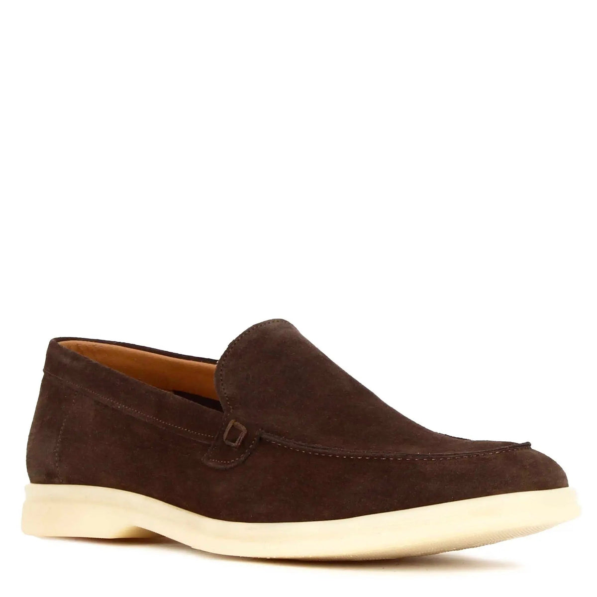 Men's dark brown suede loafers