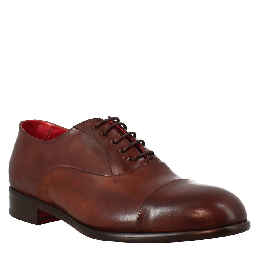 Dark brown leather Oxford shoes for men - Marcello Sarto