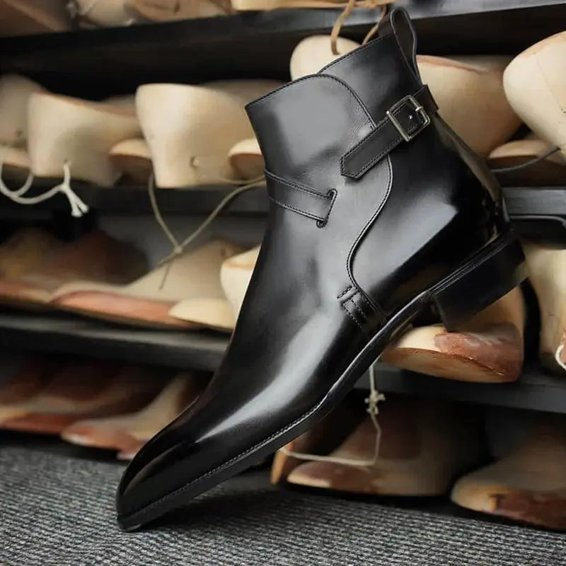Black Leather Jodhpur Boots for Men, Handmade | Marcello Sarto