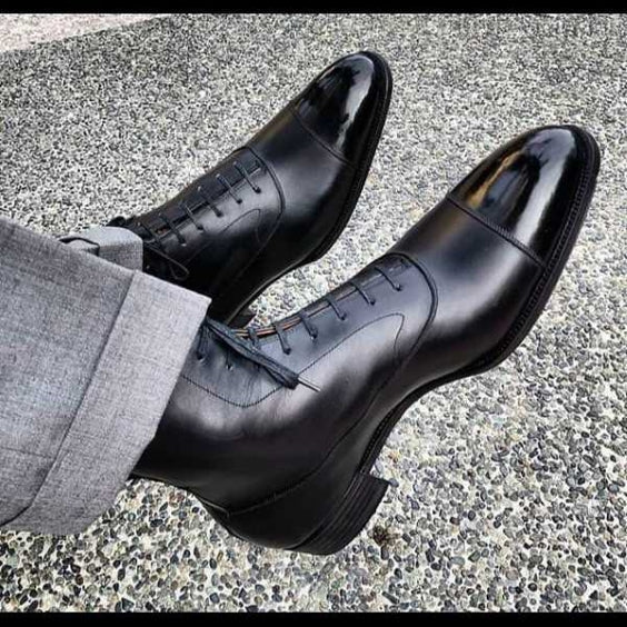luxury dress boots Bespoke Handmade Tan Leather Formal Lace-Up Dress Boots