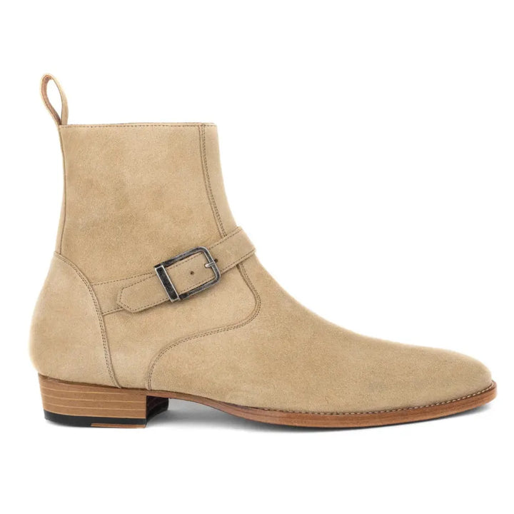 Beige Suede Jodhpur Boots for Men | Marcello Sarto