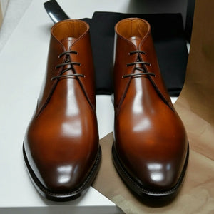 Brown Leather Chukka Boots for Men, Handmade | Marcello Sarto