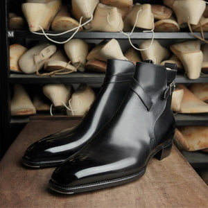 Black Leather Jodhpur Boots for Men, Handmade | Marcello Sarto