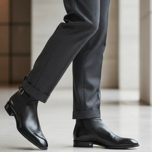 Black Leather Jodhpur Boots for Men, Handmade | Marcello Sarto