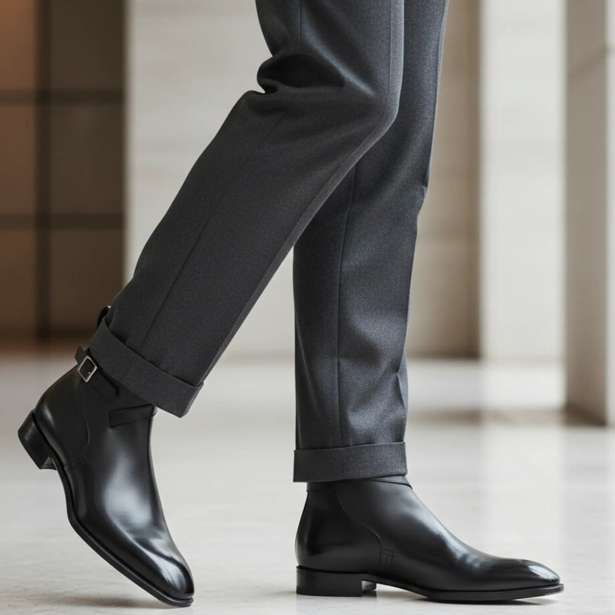 Black Leather Jodhpur Boots for Men, Handmade | Marcello Sarto
