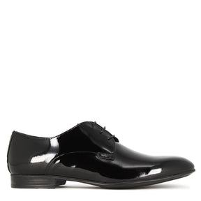 Shiny Black Leather Derby Shoes for Men | Marcello Sarto