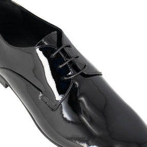 Shiny Black Leather Derby Shoes for Men | Marcello Sarto