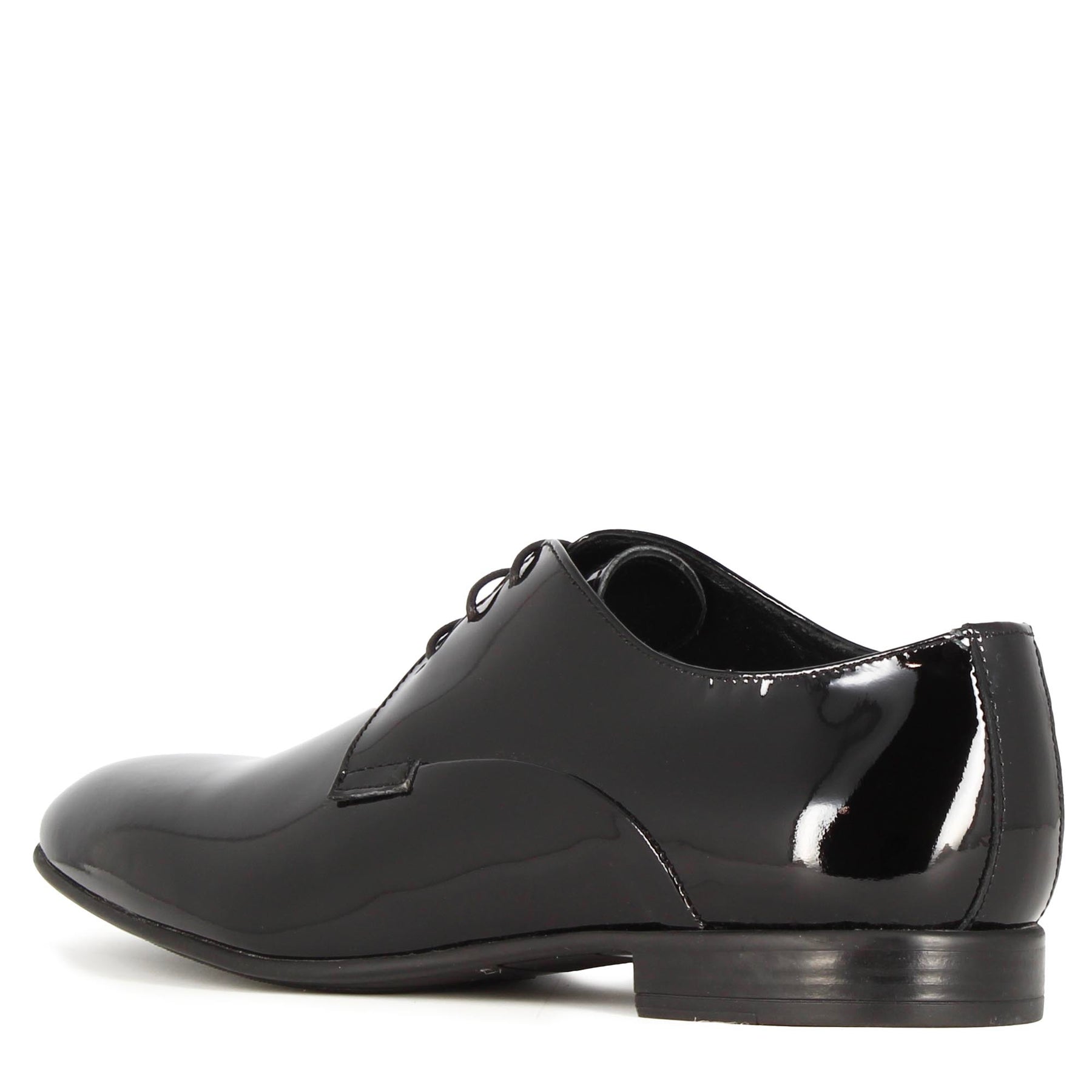 Shiny Black Leather Derby Shoes for Men | Marcello Sarto